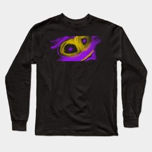 Abstract face yellow purple Long Sleeve T-Shirt